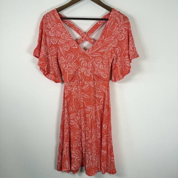 Rip Curl Dresses & Skirts - Women's‎ Rip Curl Floral Sundress Orange Hawaiian Flower Size Small